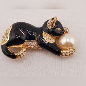 Swarovski Crystal Cat Brooch